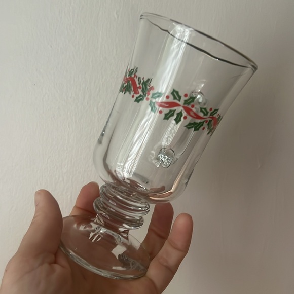 Libbey Vintage Holly Berry Christmas Gold Rim Irish Coffee Hot Chocolate Mugs - Picture 3 of 6